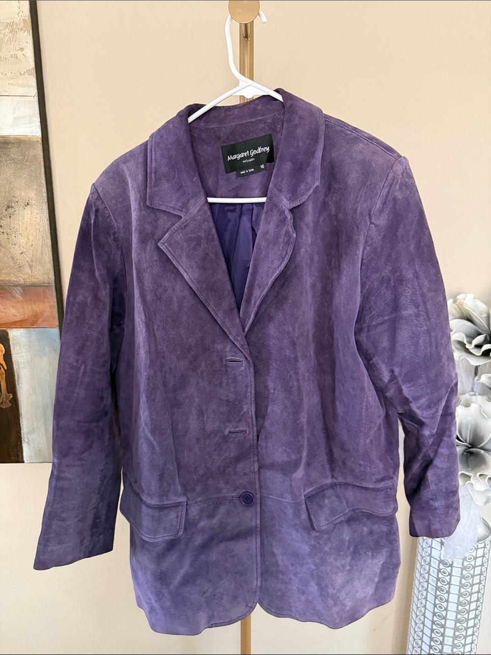 Vintage Purple Suede Blazer Jacket